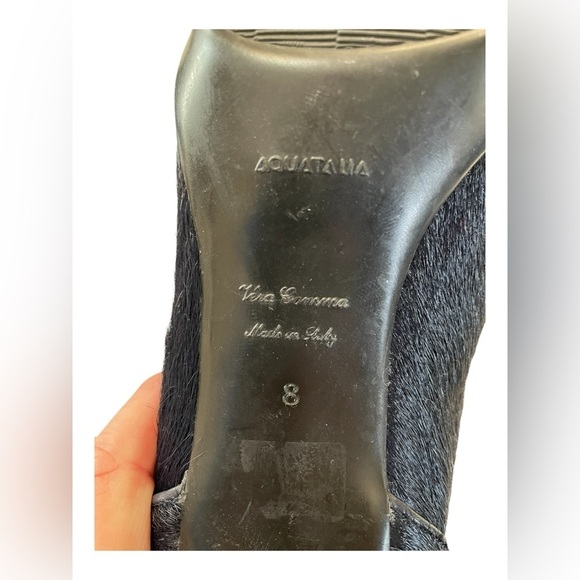 Aquatalia Black Calf Hair & Patent Ankle Boots Size 8 - Picture 15 of 16